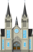 Catholic church cathedral in gothic style png