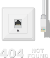 Network socket and unplugged patch cord png