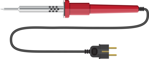 Soldering iron tool with plastic handle and plug png