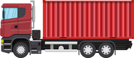 Cargo delivery truck with metal container png