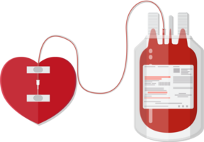 Blood bag and heart png