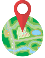Folded paper city map icon png