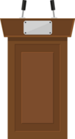 Brown wooden podium tribune rostrum png