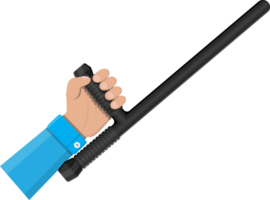 Police baton or nightstick in hand png