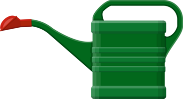 Green plastic watering can png