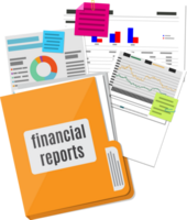 Folder with financial reports png