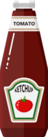 Glass bottle of traditional tomato ketchup png