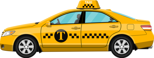 Yellow taxi car png