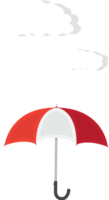 Umbrella and rain with clouds png