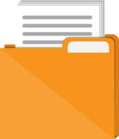 Documents folder with paper sheets png