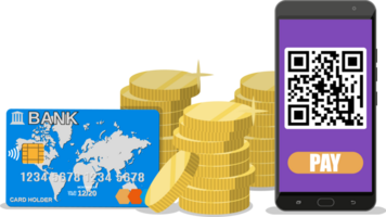 Payments through bar qr code png