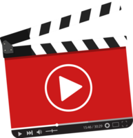 Clapperboard with video web streaming player png