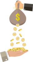 Money bag with hole png