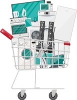 Household devices in shopping cart png