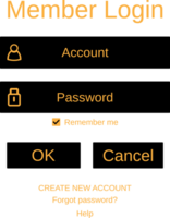 Login form menu with simple line icons png