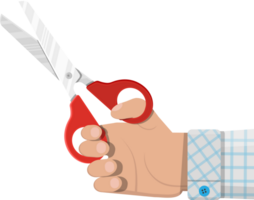 Hand holding scissors png