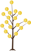 Money tree with golden coins png
