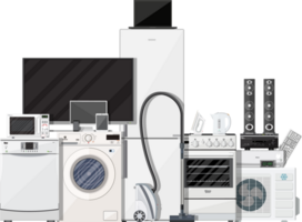 Household appliances and electronic devices png