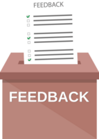 Feedback form paper in feedback box png