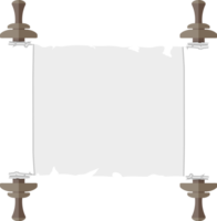 Ancient paper scroll with wooden handles png