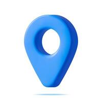 3D Location Map Pin Isolated on White. Blue GPS Pointer Marker Icon. GPS and Navigation Symbol. Element for Map, Social Media, Mobile Apps. Realistic Vector Illustration
