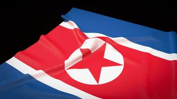 The North Korea flag for Background 3d rendering. photo