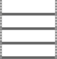 Empty metallic storage shelves png