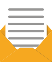 Envelope with sheet of paper png