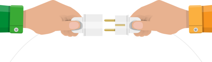 Weiß Steckdose und Hand mit Stecker png