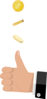 Hand of businessman tossing a coin png