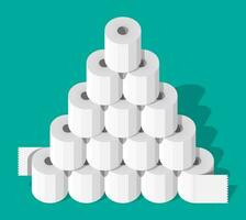 White roll of toilet paper. Hank of paper for toilet. Vector illustration in flat style