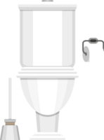 Toilet, paper and brush png