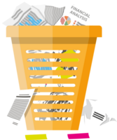 Office trash recycle bin for garbage png