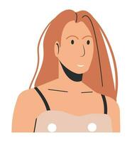 morena mujer en vestir aislado en blanco. moderno mujer. adulto hembra personaje, mujer de negocios o niña en casual vestido. dibujos animados plano vector ilustración