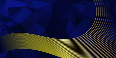 abstract blue background with gold lines vector