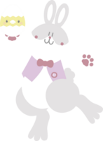 contento Pascua de Resurrección con conejito Conejo y huevo, plano png transparente elemento personaje diseño