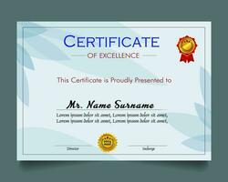 Certificate of achievement template set with gold badge and border, Appreciation and Achievement Certificate Template Design. Elegant diploma certificate template vector