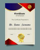 Certificate of achievement template set with gold badge and border, Appreciation and Achievement Certificate Template Design. Elegant diploma certificate template vector