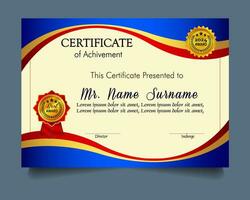 Certificate of achievement template set with gold badge and border, Appreciation and Achievement Certificate Template Design. Elegant diploma certificate template vector