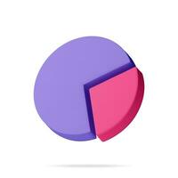 3D Pie Diagram Isolated. Render Stock Pie Shows Growth or Success. Financial Item, Business Investment, Financial Market Trade. Money and Banking. Vector Illustration