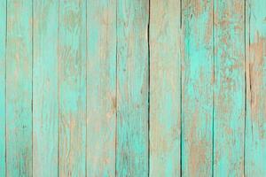 Vintage beach wood background - Old weathered wooden plank painted in turquoise blue pastel color. photo