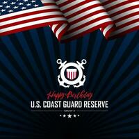 U.S. Coast Guard Reserve Birthday February 19 Background Vector Illustration