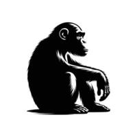 Silhouette of a Chimp in Vector, Artful Graphic Representation vector