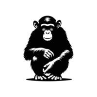 chimpancé silueta, artístico vector representación