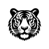 rugido Tigre emblema vector ilustración de cabeza en sorprendentes silueta diseño