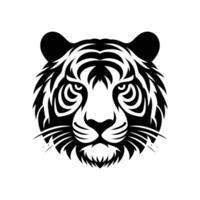 Vector Illustration Roaring Tiger Head Silhouette Logo Design