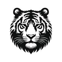 Vector Illustration Roaring Tiger Head Silhouette Logo Design