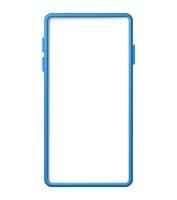 3d Realistic Smartphone with Empty Screen. Front View Smart Phone Mockup Render. 3D Telephone Blue Color. Modern Mobile Gadget Device Icon. Vector Illustration