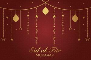 eid al-fitr Mubarak saludo tarjeta vector