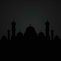 islamic mosque silhouette vector illustration